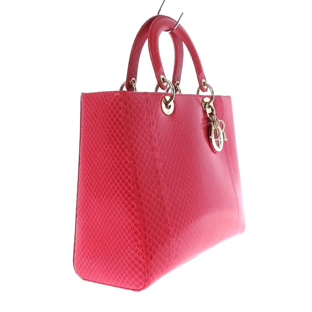 Dior Large Pink Python Handbag  Lady